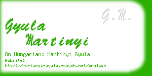 gyula martinyi business card